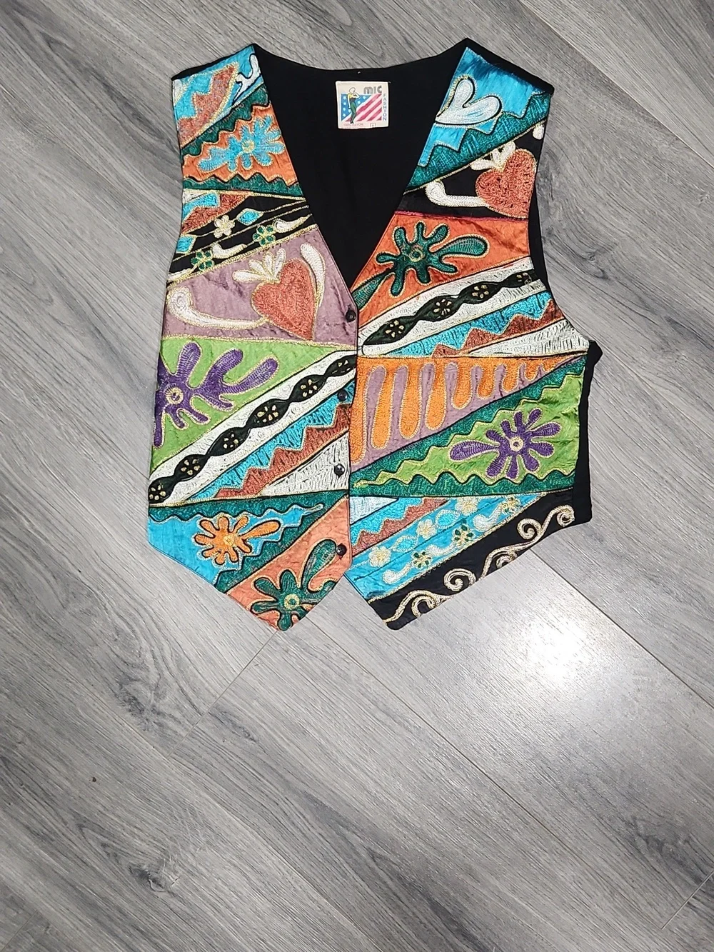 Vintage Boho 90's Intricate Embroidered Statement Vest
